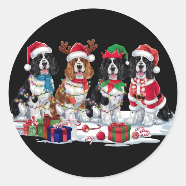 Adesivo Cocker Spaniel Santa que chora no Natal (Frente)
