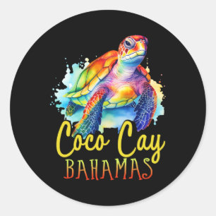 Adesivo Coco Cay Bahamas Colorida Família de Tartarugas do
