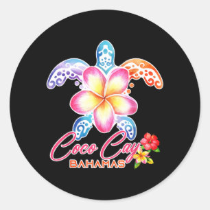Adesivo Coco Cay Tartaruga Marinha Plumeria Bahamas Verão