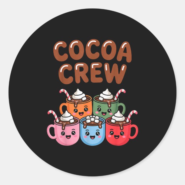 Adesivo Cocoa Crew Cute Christmas Hot Chocolate Matching P (Frente)
