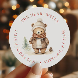 Adesivo Cód. d. d. água - Urso de Natal Endereço de Devolu