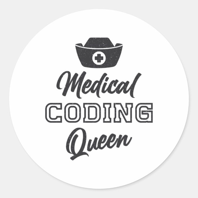Adesivo Codificador Médico Queen Coding ICD Programmer Gif (Frente)