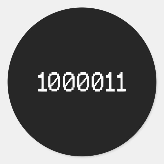 Adesivo Código Binário 1000011 67 Meme Programação de Comp (Frente)