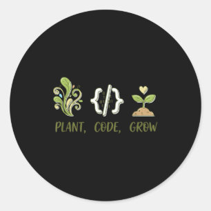 Adesivo Código da planta cresce design de jardinagem progr