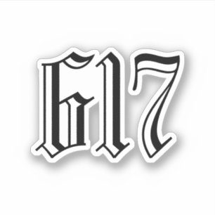 Adesivo Código de área 617 (Boston)