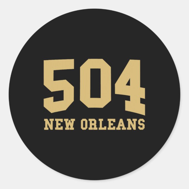 Adesivo Código de Área de Nova Orleans 504 - Orgulho da Ci (Frente)