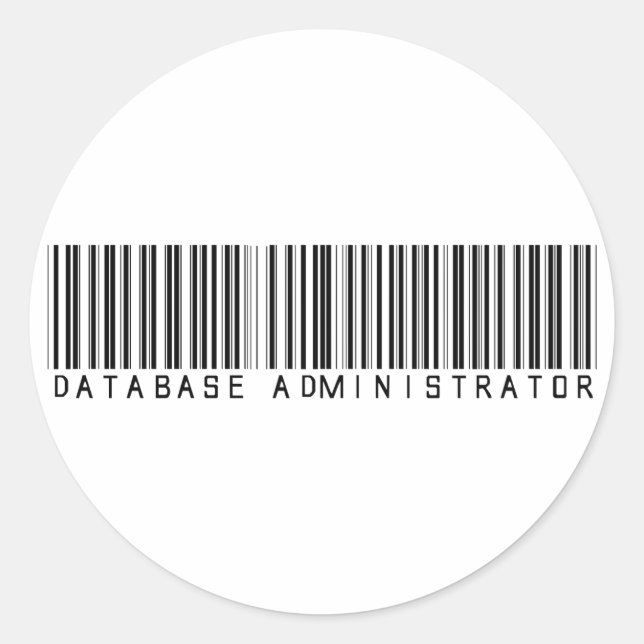 Adesivo Código de Bar do Administrador do Banco de Dados (Frente)