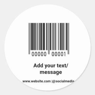 Adesivo código de barras personalizado simples adicione o