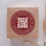 Adesivo Código de QR de Link de Site Nome de Negócio Mínim<br><div class="desc">Simples adesivo comercial com o link do seu site de código QR. Para uma personalização mais avançada deste design,  clique no BOTÃO FERRAMENTA DESIGN AZUL acima! Itens correspondentes também estão disponíveis.</div>