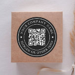 Adesivo Código de QR de Link de Site Nome de Negócio Mínim<br><div class="desc">Simples adesivo comercial com o link do seu site de código QR. Para uma personalização mais avançada deste design,  clique no BOTÃO FERRAMENTA DESIGN AZUL acima! Itens correspondentes também estão disponíveis.</div>