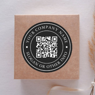 Adesivo Código de QR de Link de Site Nome de Negócio Mínim