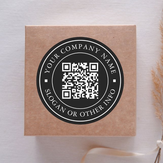Adesivo Código de QR de Link de Site Nome de Negócio Mínim (Criador carregado)