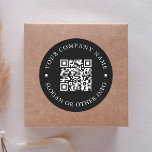 Adesivo Código de QR de Link de Site Nome de Negócio Mínim<br><div class="desc">Simples adesivo comercial com o link do seu site de código QR. Para uma personalização mais avançada deste design,  clique no BOTÃO FERRAMENTA DESIGN AZUL acima! Itens correspondentes também estão disponíveis.</div>