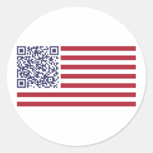 Adesivo Código do hino nacional QR de bandeira americana