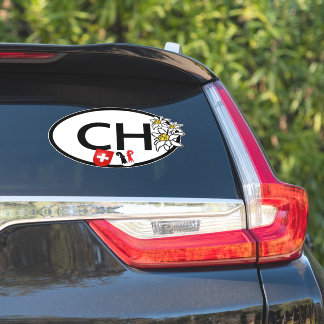 Adesivo Código do país da suiça. Suiça e Basileia Crestes