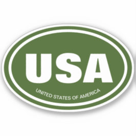 Adesivo Código do país EUA abreviação "green oval vinyl"