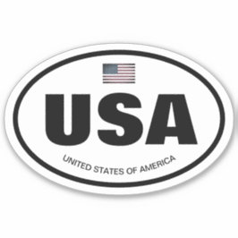 Adesivo Código do país EUA: bandeira americana voval vinil