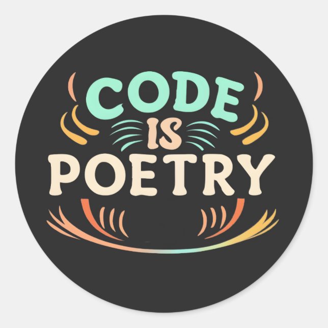 Adesivo Código é poesia: Libere a arte do programador (Frente)