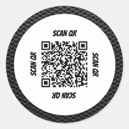 Adesivo Código QR 360 Simples Quadro de Padrão de Carbono 