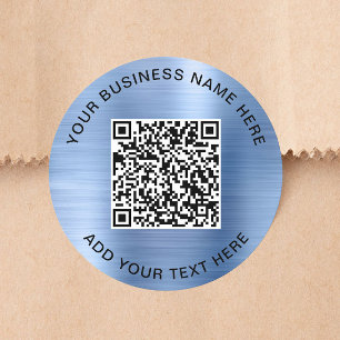 Adesivo Código QR Azul de Negócios