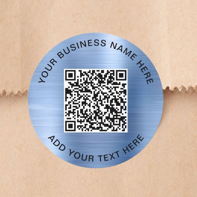 Adesivo Código QR Azul de Negócios (Criador carregado)