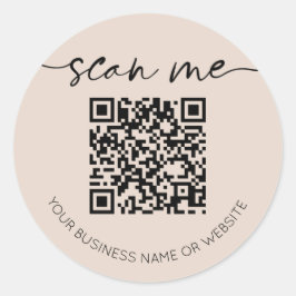 Adesivo Código QR Bege Moderno e Elegante