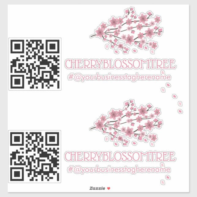 Adesivo Código QR Cherry Blossom Nome comercial Carro Decê (Folha)