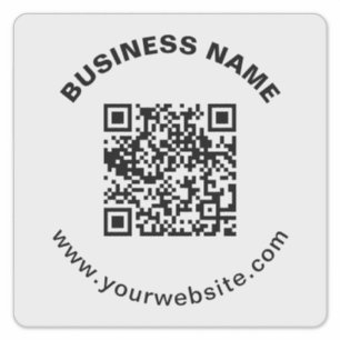 Adesivo Código QR com Nome da Empresa Texto Circular em Ne