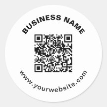 Código QR com Nome da Empresa Texto Circular em Ne