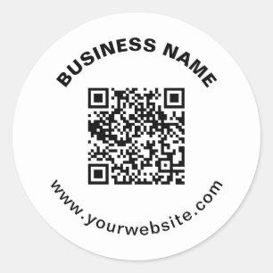 Adesivo Código QR com Nome da Empresa Texto Circular em Ne