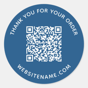 Adesivo Código QR comercial Cliente Obrigado Azul