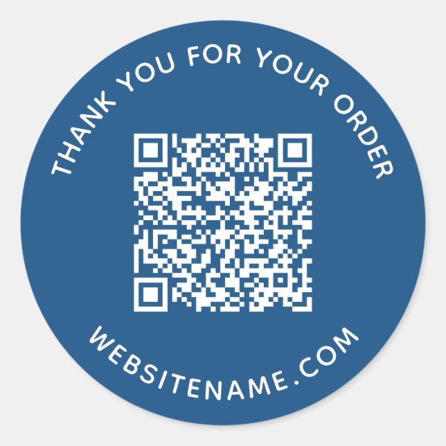 Adesivo Código QR comercial Cliente Obrigado Azul (Frente)