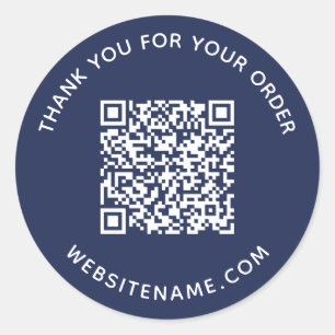 Adesivo Código QR comercial Cliente Obrigado Marinho Azul