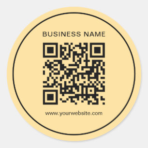 Adesivo Código QR da Empresa de Texto Personalizado do Mod