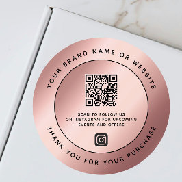 Adesivo Código QR de Agradecimento em Metalizado Dourado R