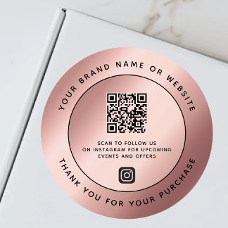 Adesivo Código QR de Agradecimento em Metalizado Dourado R