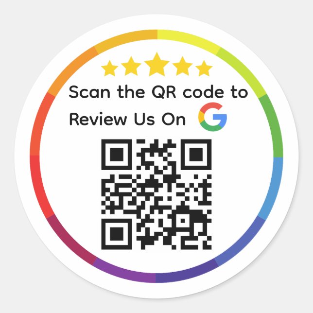 Adesivo Código QR de avaliação do Google (Frente)