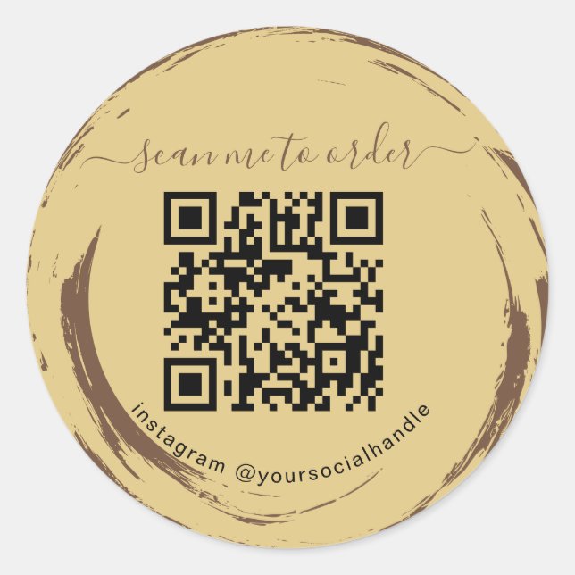 Adesivo Código QR de café moderno (Frente)
