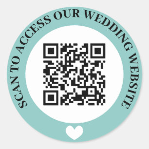Adesivo Código QR de Coração do Site de Casamento de Turqu