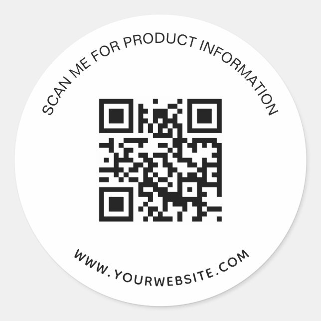 Adesivo Código qr de informações comerciais preto branco (Frente)