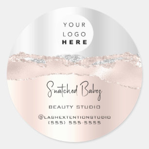 Adesivo Código QR de logotipo Compre online Glitter Rosa d