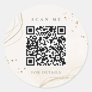 Adesivo Código QR de marfim Dourado de marfim de Abstrato
