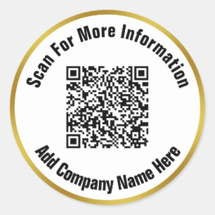 Adesivo Código QR de verificação de texto Dourado preto-e-