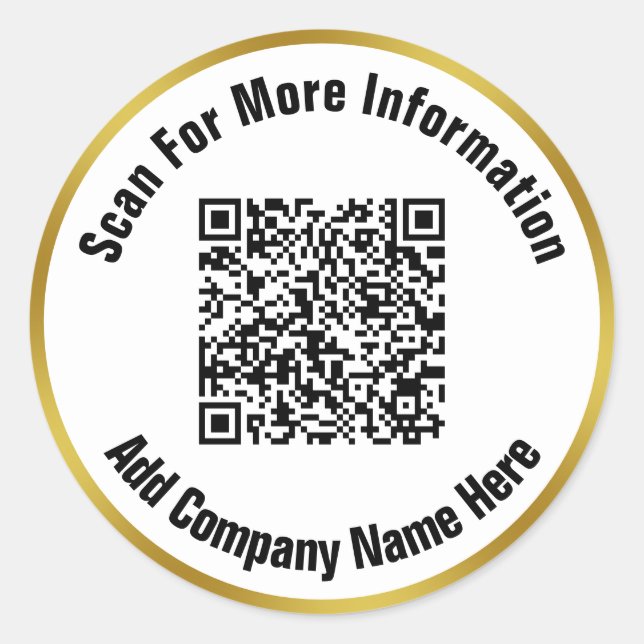 Adesivo Código QR de verificação de texto Dourado preto-e- (Frente)