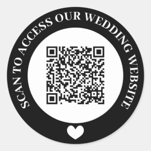 Adesivo Código QR do Coração do Site de Casamento de Di