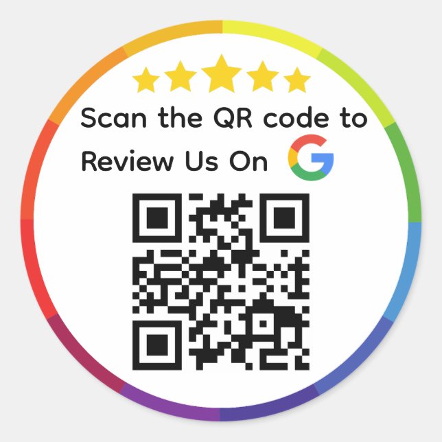 Adesivo Código QR do Google Review (Frente)