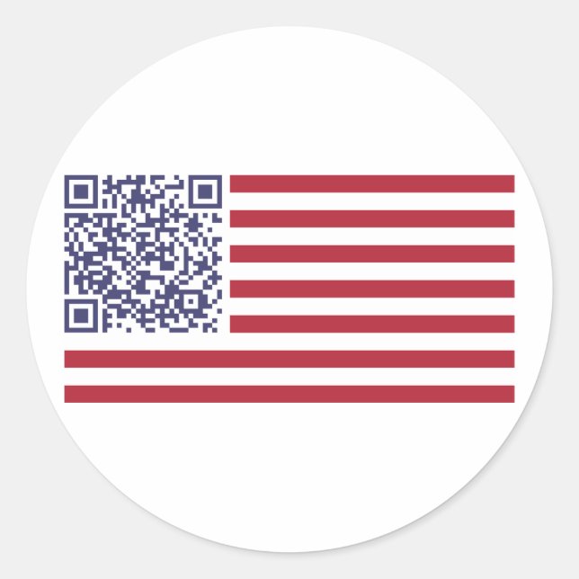 Adesivo Código QR do hino nacional de bandeira americana (Frente)