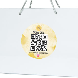 Adesivo Código Qr do Instagrador Comercial de Aquarela Ama