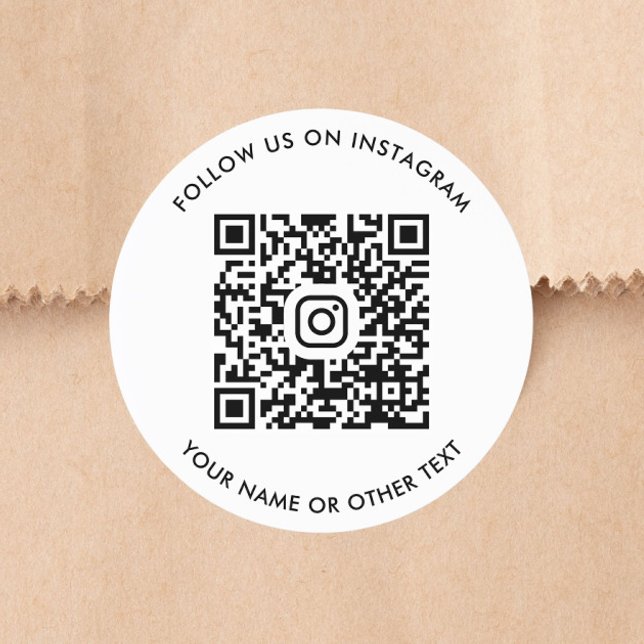 Adesivo Código QR do Instagram (Instagram QR Code Classic Round Sticker)