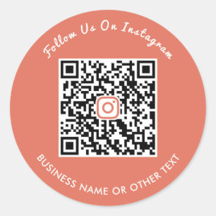 Adesivo Código QR do Instagram com Fonte Terracota Moderna
